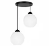 Moderne hanglamp met 2 lampen, zwart, met witte glazen Productafbeelding-voorbeeld 7