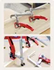 Two images showing woodworking clamps in use on wooden surfaces. Produktbild-Vorschau