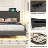 MODFU Čalouněná postel 160x200 cm s LED osvětlením a USB Náhled obrázku produktu 4