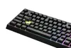 A close-up, angled view of a black gaming keyboard with RGB backlighting. Produktbild-Vorschau