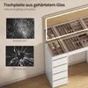 WOLTU Schminktisch mit Beleuchtung, Glasplatte und großer Produktbild-Vorschau 4