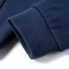 Kinder-Kapuzenpullover Marineblau Melange und Orange 140 Produktbild-Vorschau 5