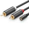 Ugreen 10561, 3.5mm, Samice, 2 x RCA, Samec, 0,2 m, Černá Náhled obrázku produktu 1