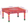 vidaXL Couchtisch Rosa Handbemalt Massivholz Mango Produktbild-Vorschau 6
