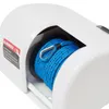 Close-up view of a white electric anchor winch with blue rope wound around the spool. Náhled obrázku produktu