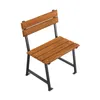 A single outdoor chair with wooden slats and black metal legs, shown against a white background. Produktbild-Vorschau