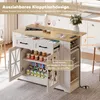 Merax Mobile: isola da cucina da 120 cm con ante in vetro e Anteprima dell’immagine prodotto 10