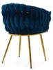 Geflochtener Stuhl ROSA GOLD in Marineblau mit goldenen Produktbild-Vorschau 10
