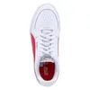 A top-down view of a white Puma sneaker with red accents. Produktbild-Vorschau