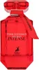 A red perfume bottle with a red ribbon tied around the neck. Produktbild-Vorschau