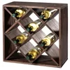 A wooden wine rack filled with bottles of white wine. Anteprima dell’immagine prodotto