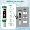 5 in 1 pH Wert Messgerät pH/EC/TDS/Salzgehalt/Temperatur Produktbild-Vorschau 8