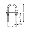 2x U-Bügel Bügelbolzen Zugöse Edelstahl M4, Länge 64mm Produktbild-Vorschau 4