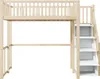 A loft bed with integrated storage stairs, shown against a white background. Produktbild-Vorschau