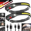 2*LED Stirnlampe, Sensorscheinwerfer USB wiederaufladbar Produktbild-Vorschau 1