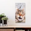 DEQORI Glasuhr 30x60 cm Zahlen 'Maine Coon Katze faucht' Produktbild-Vorschau 4