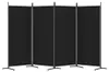 vidaXL 4-tlg. Paravent Schwarz 346x180 cm Stoff Produktbild-Vorschau 4