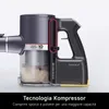 Close-up of the handle and dustbin of a cordless vacuum cleaner, highlighting its features. Anteprima dell’immagine prodotto
