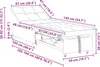 A diagram showing the dimensions of a sofa bed. Náhľad obrázku produktu