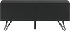A black sideboard with two doors and metal hairpin legs, shown against a white background. Podgląd zdjęcia produktu
