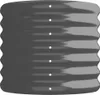 A dark gray corrugated metal planter box with a wavy edge and seven small white circles arranged vertically down the center. Podgląd zdjęcia produktu