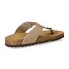 Beliana Damen Pantoletten/ Zehentrenner Taupe Rauleder Produktbild-Vorschau 4
