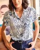 ASKSA Bluse Damen Langarm V-Ausschnitt Streifen Tops Produktbild-Vorschau 2
