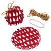 10x Stoffdeckchen Tannenbaum rot + Gummi + Schnur Produktbild-Vorschau 1