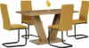 A dining table and four chairs are arranged on a white background. Náhľad obrázku produktu