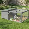 PawHut Hasenstall Kaninchenstall aus Holz 125,5x100x49 cm Produktbild-Vorschau 2