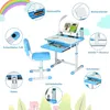 höhenverstellbarer Kinderschreibtisch mit Lampe & Produktbild-Vorschau 4