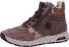 A single brown high-top sneaker with leopard print lining and a zipper is shown against a white background. Produktbild-Vorschau