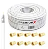 PremiumX 15m BASIC Koaxialkabel 135dB 4-fach SAT Koax Kabel Produktbild-Vorschau 1