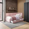 Polsterbett 120x200 cm - Rosa - mit Schublade und Produktbild-Vorschau 2