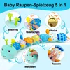 Baby Spielzeug Raupe 0-3-6 Monate – Montessori Sensorik Produktbild-Vorschau 2