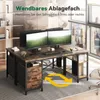 Schreibtisch 160x60x75cm Umkehrbarer PC Tisch, Bürotisch Produktbild-Vorschau 2