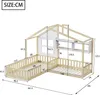 STILVORA  Kinderbett 90x200/140x70 Holzbett mit Fenster und Produktbild-Vorschau 7
