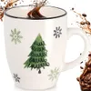 Becher aus Steingut mit grün-weißem Weihnachtsbaum-Motiv, Produktbild-Vorschau 6