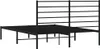 A black metal bed frame with a headboard against a white background. Anteprima dell’immagine prodotto