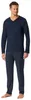 Schiesser pyjamabroek, lange, fijne tricot, donkerblauw, Productafbeelding-voorbeeld 1