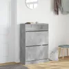 Schuhschrank mit 2 Klappen Betongrau 80x34x116 cm Produktbild-Vorschau 3