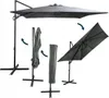 Duży składany parasol ogrodowy SEATTLE 250 cm szary Podgląd zdjęcia produktu 4