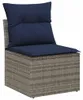 vidaXL Sofa Set mit Kissen 9 pcs Grau Poly-Rattan Produktbild-Vorschau 5