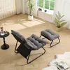Outdoor Lounge Sessel mit Hocker, gepolstert, Stahlgestell, Produktbild-Vorschau 8