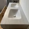 Set doppio lavabo sospeso, effetto travertino, con Anteprima dell’immagine prodotto 11