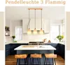ZMH lampa wisząca drewniana biała lampa stołowa 3 płomienna Podgląd zdjęcia produktu 9