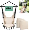 A collage showing a hanging chair and a person relaxing in one outdoors. Náhľad obrázku produktu