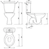 Technical drawing of a toilet with dimensions. Náhled obrázku produktu