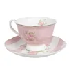 Clayre & Eef Tasse mit Untertasse 200 ml Rosa Weiß Produktbild-Vorschau 2