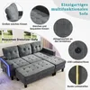 Merax L-Form Schlafsofa mit LED-Beleuchtung, modulares Produktbild-Vorschau 8